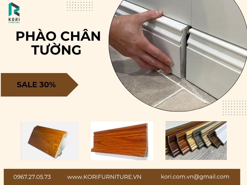 thi công phào chân tường nhựa 12cm