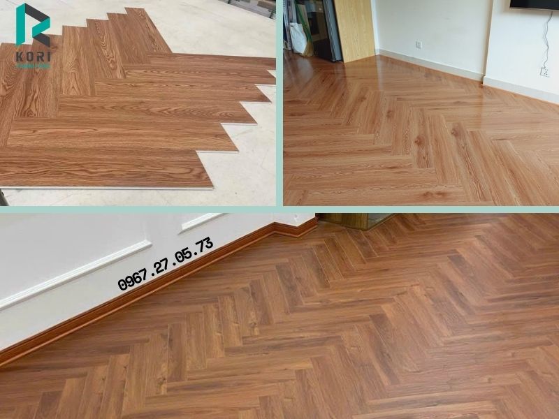 thi công sàn gỗ xương cá