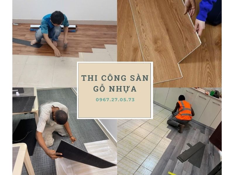 thi công sàn nhựa thanh lý giá rẻ