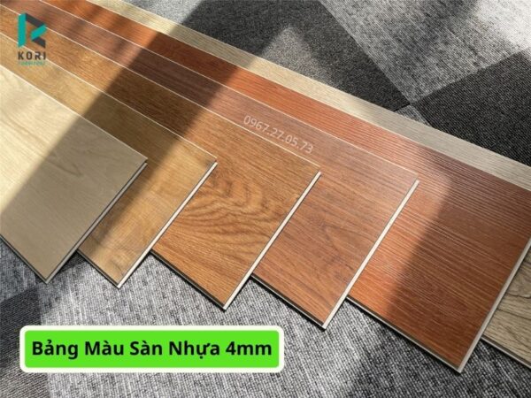 bảng màu sàn nhựa hèm khóa giá rẻ