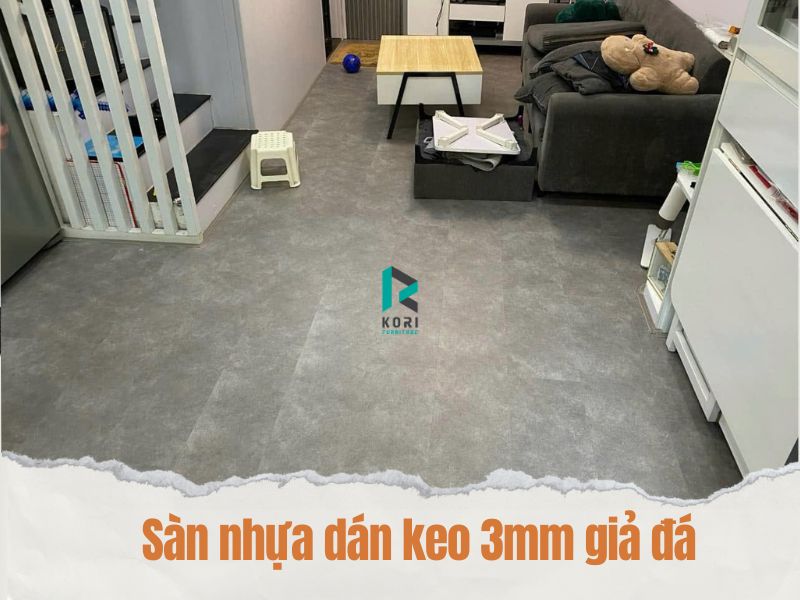 sàn nhựa giả đá cho phòng khách