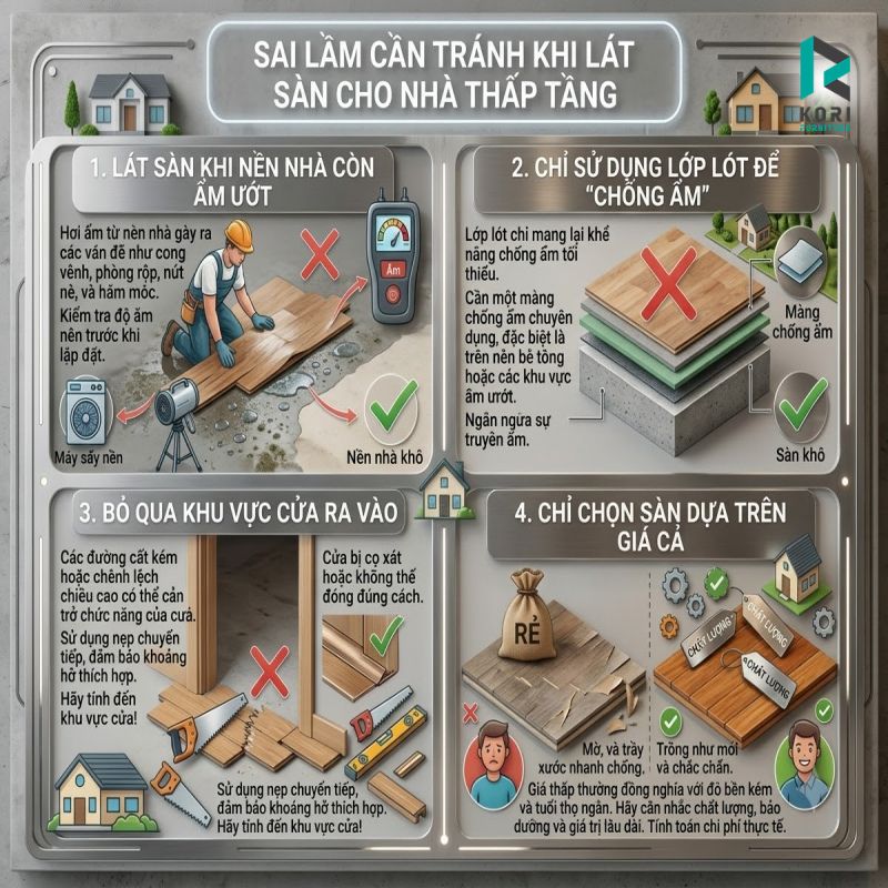 Những sai lầm nên tránh khi lát sàn cho nhà thấp tầng