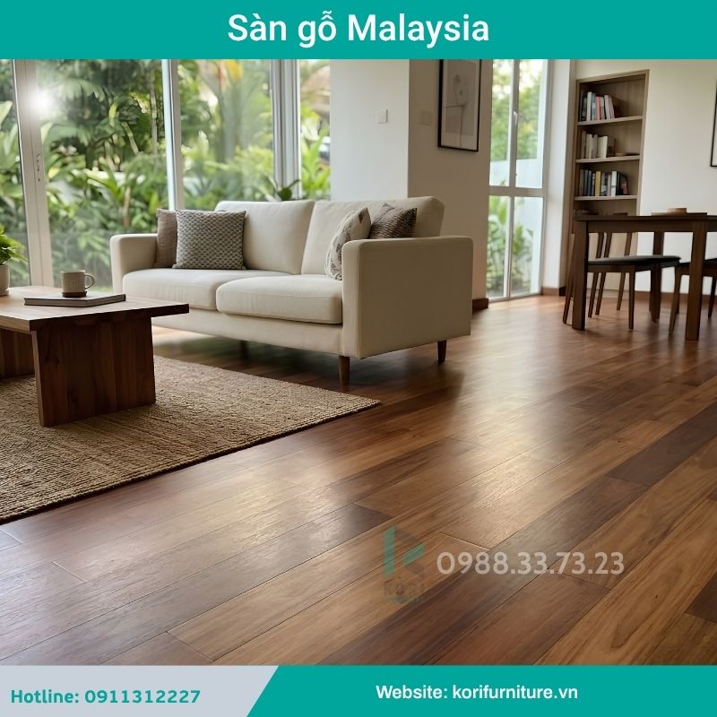 Sàn gỗ Malaysia phòng khách