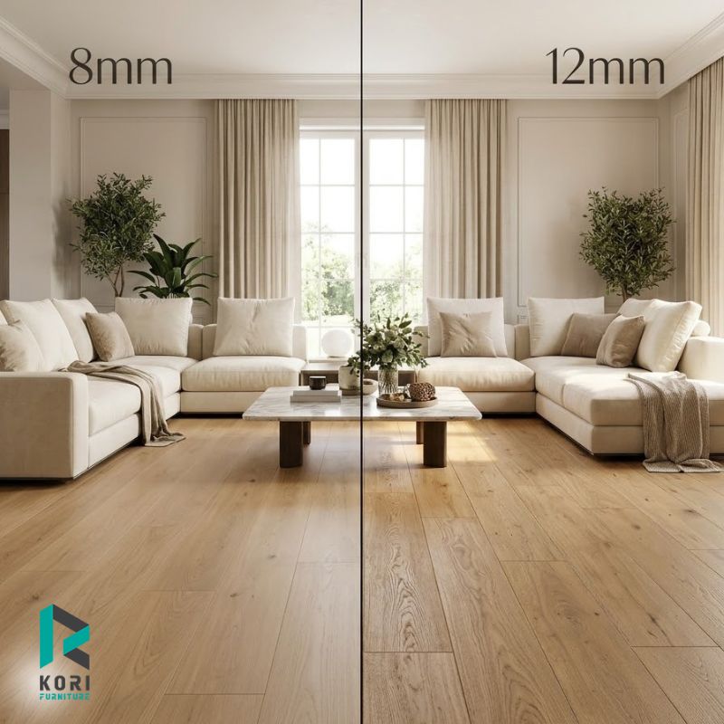 Sàn gỗ 8mm và 12mm